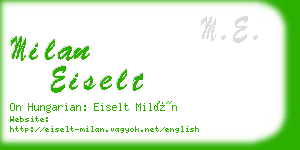 milan eiselt business card